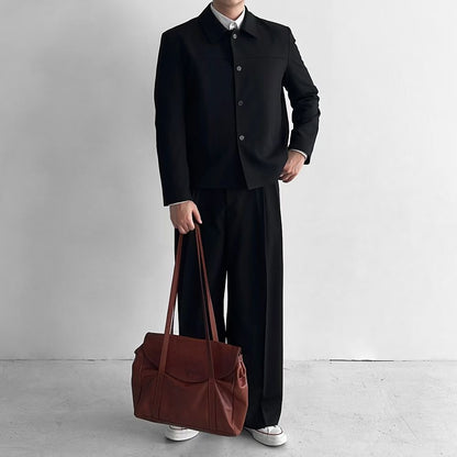 韓式寬鬆西裝套裝(長褲)