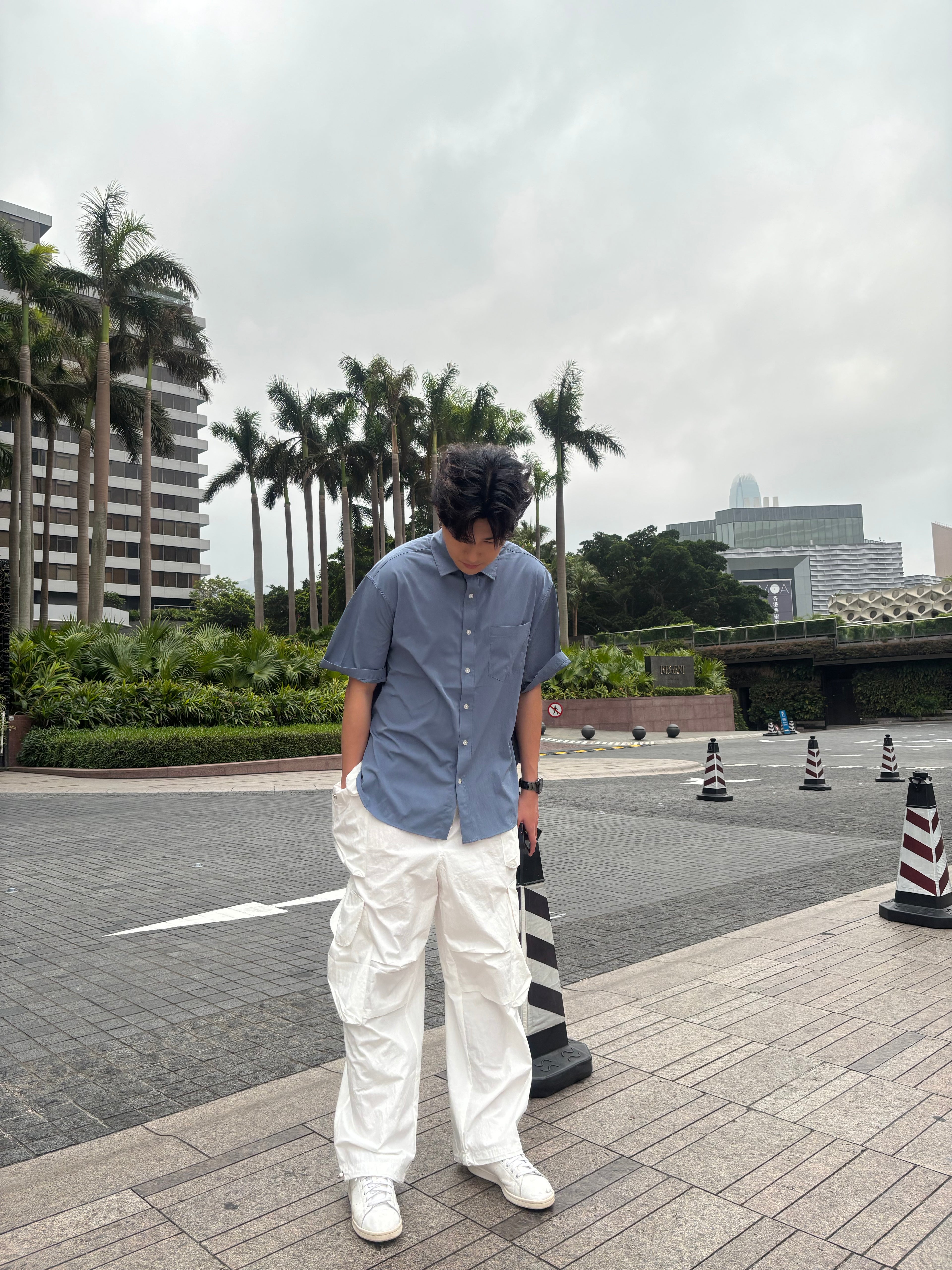 闊腳口袋落地褲