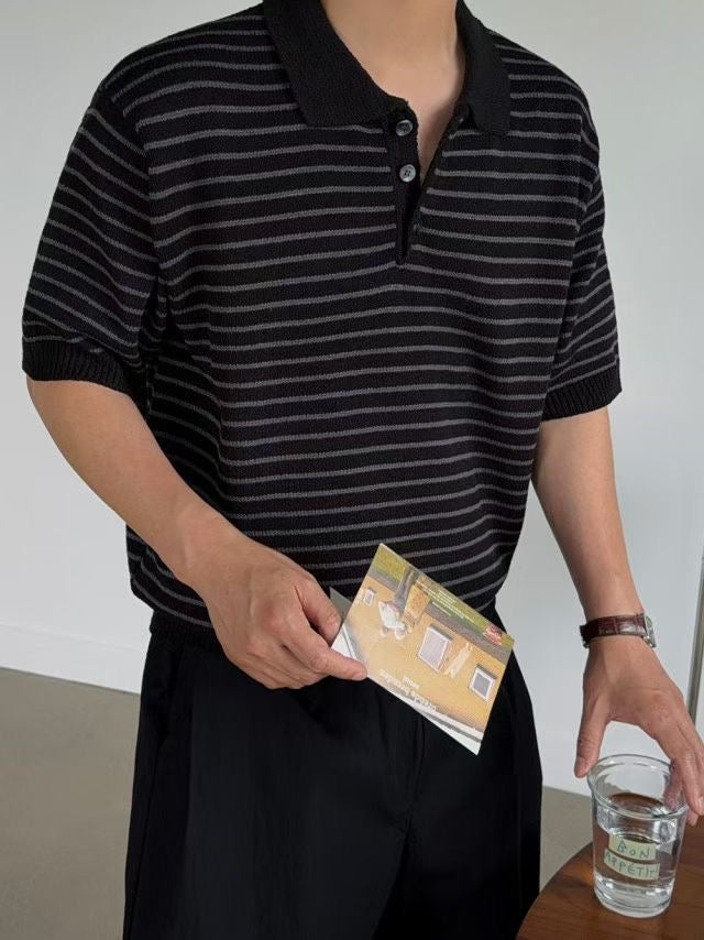 細間柔軟短袖上衣