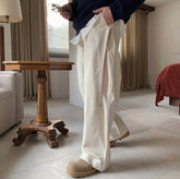 日系簡約側鈕長褲 韓國男裝