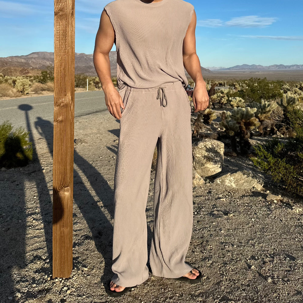 米色彈性長褲 男裝衫