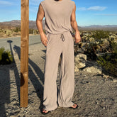 米色彈性長褲 男裝衫