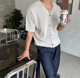 針織質感短袖上衣 韓國男裝