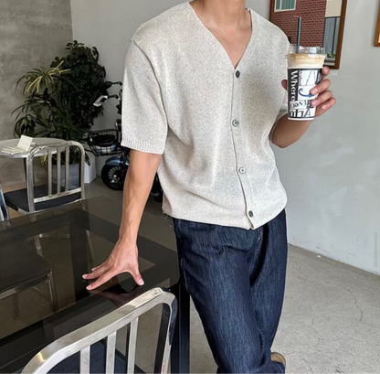 針織質感短袖上衣 韓國男裝