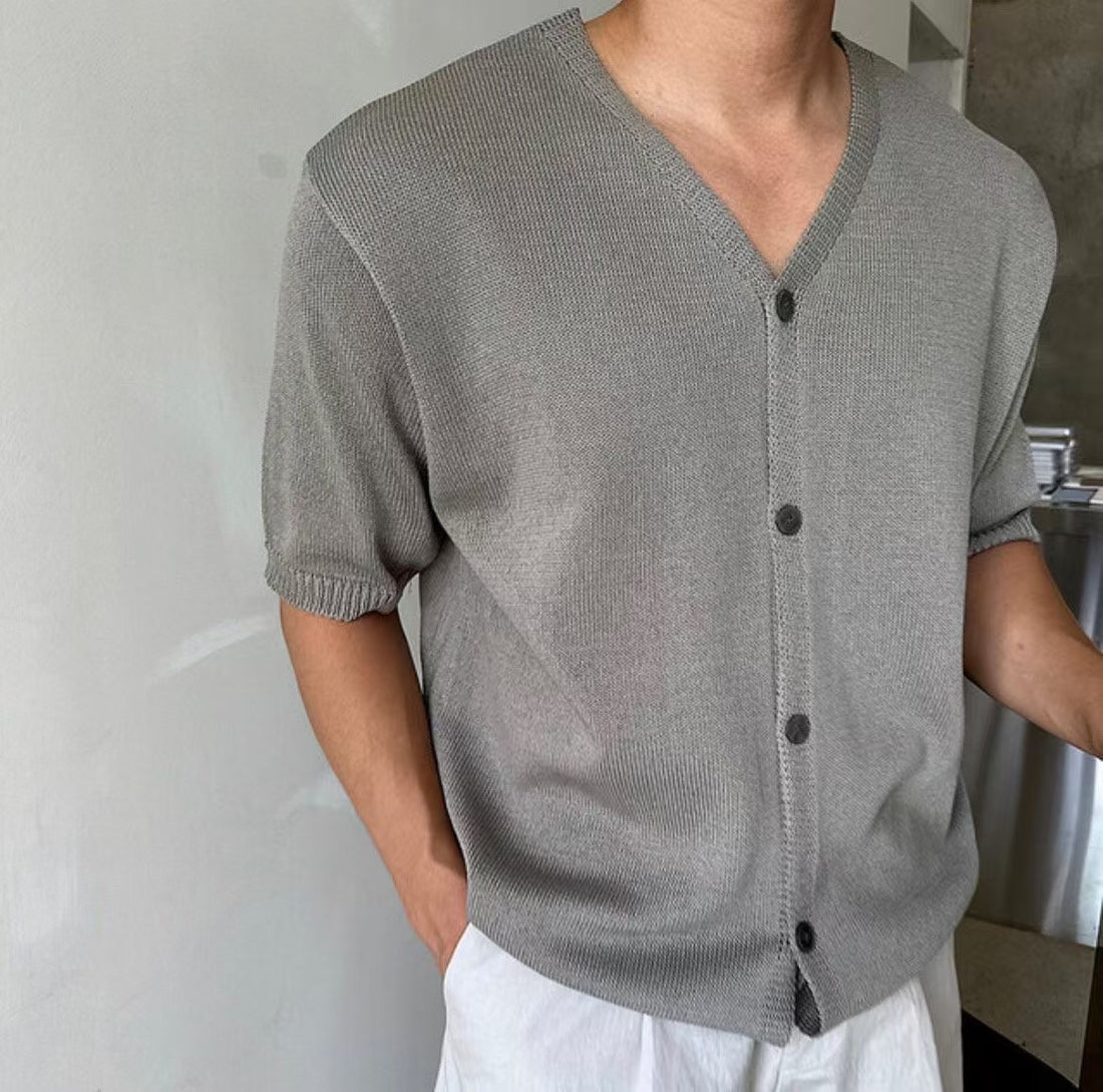 針織質感短袖上衣 韓國男裝