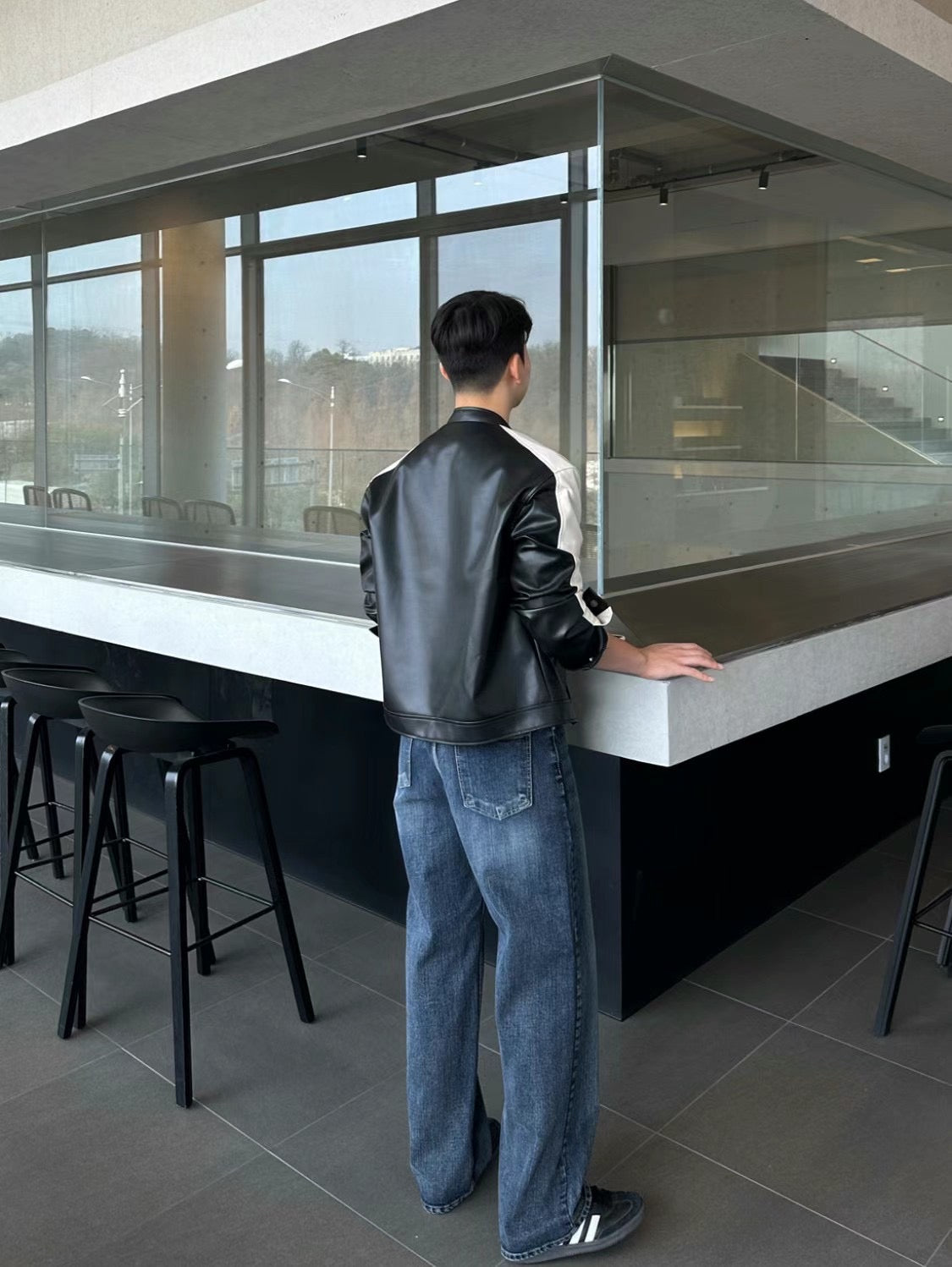 深藍挺身牛仔褲 － 韓國男裝