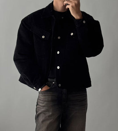 韓系燈芯絨口袋褸