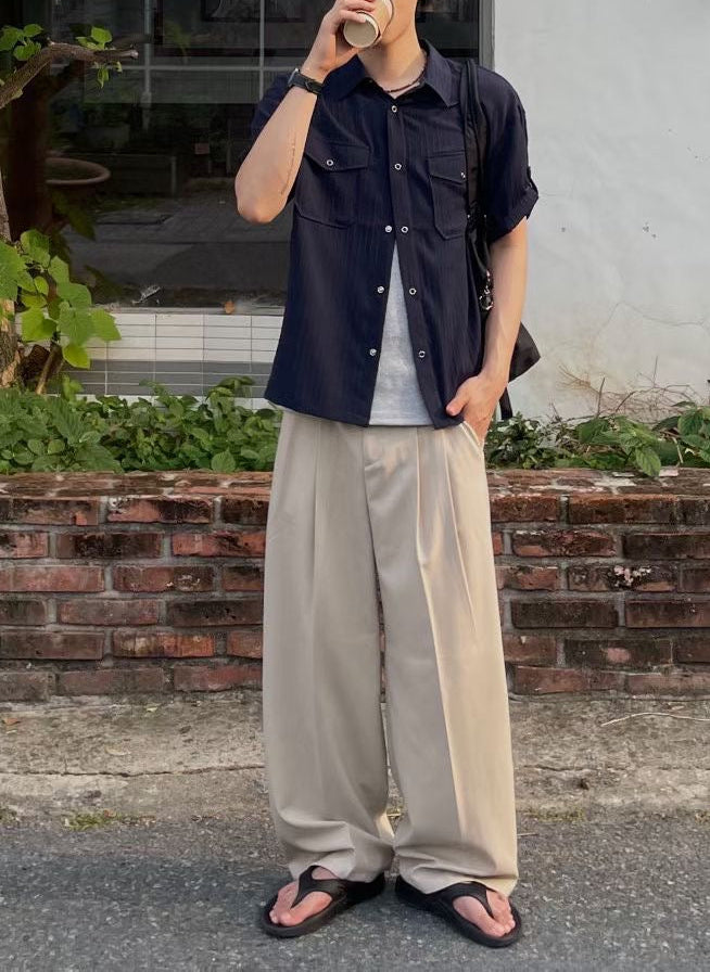 基本款純色落地褲 newbeige 韓國男裝
