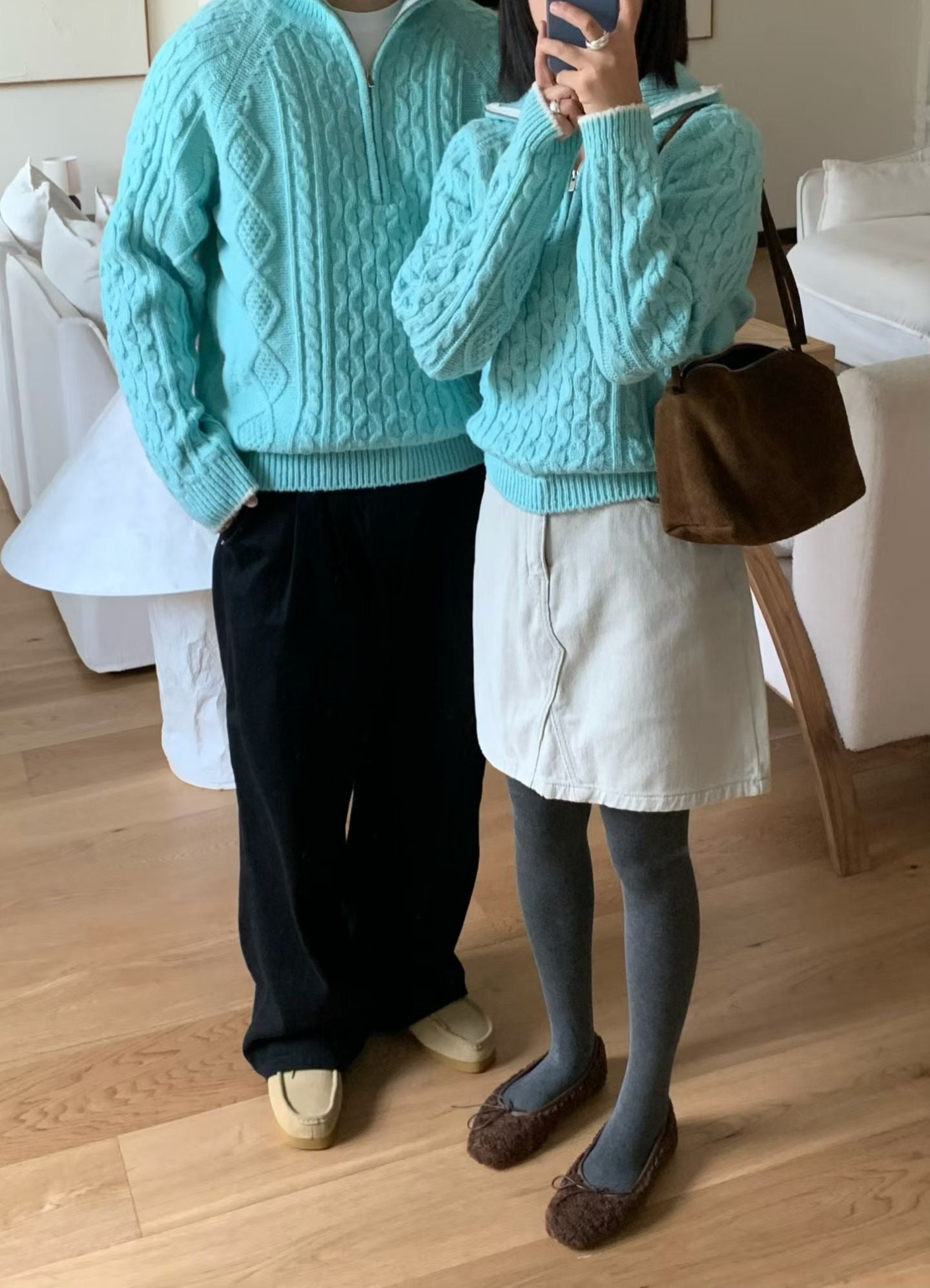 &lt;情侶裝系列&gt;麻花針織長袖上衣