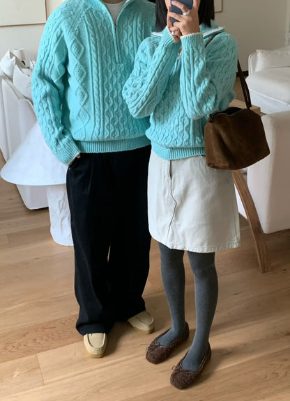 &lt;情侶裝系列&gt;麻花針織長袖上衣