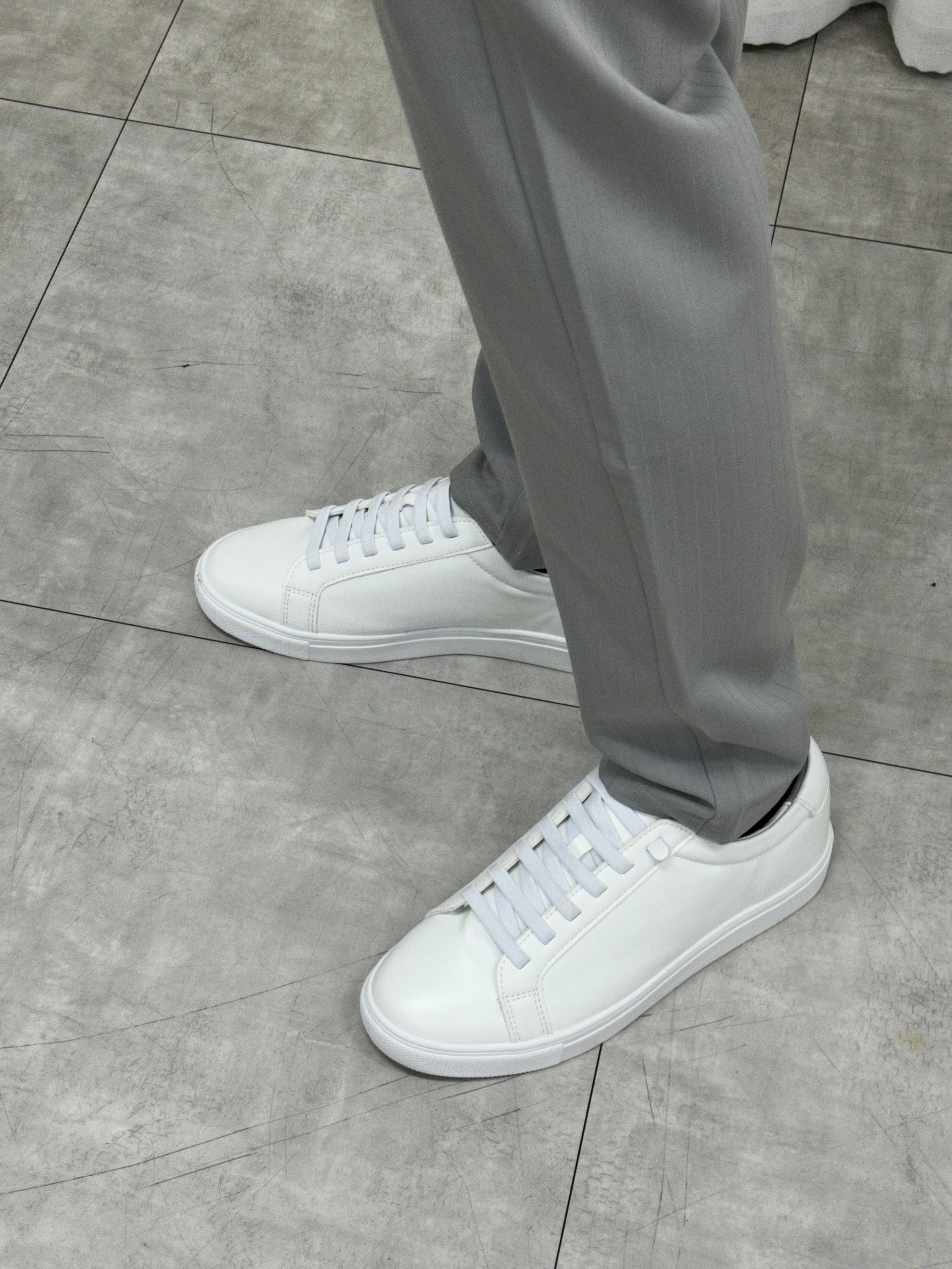 [韓國製增高3cm]純白波鞋