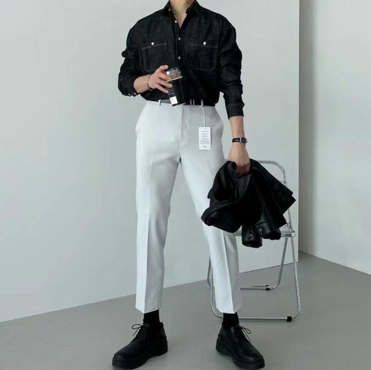 現貨 直腳九分長褲