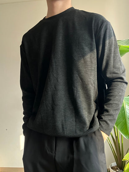 現貨 親膚碳灰長袖襯搭上衣