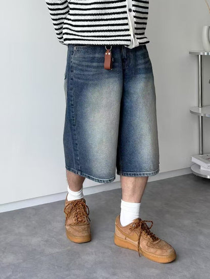 中長過膝牛仔褲 韓國男裝