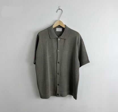 翻領針織短袖上衣