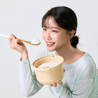 Calobowl 微波爐減醣煮飯盒 Newbeige