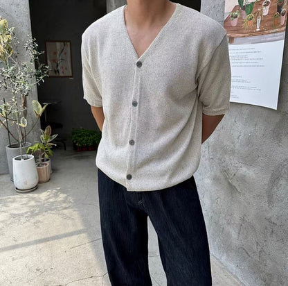 針織質感短袖上衣 韓國男裝