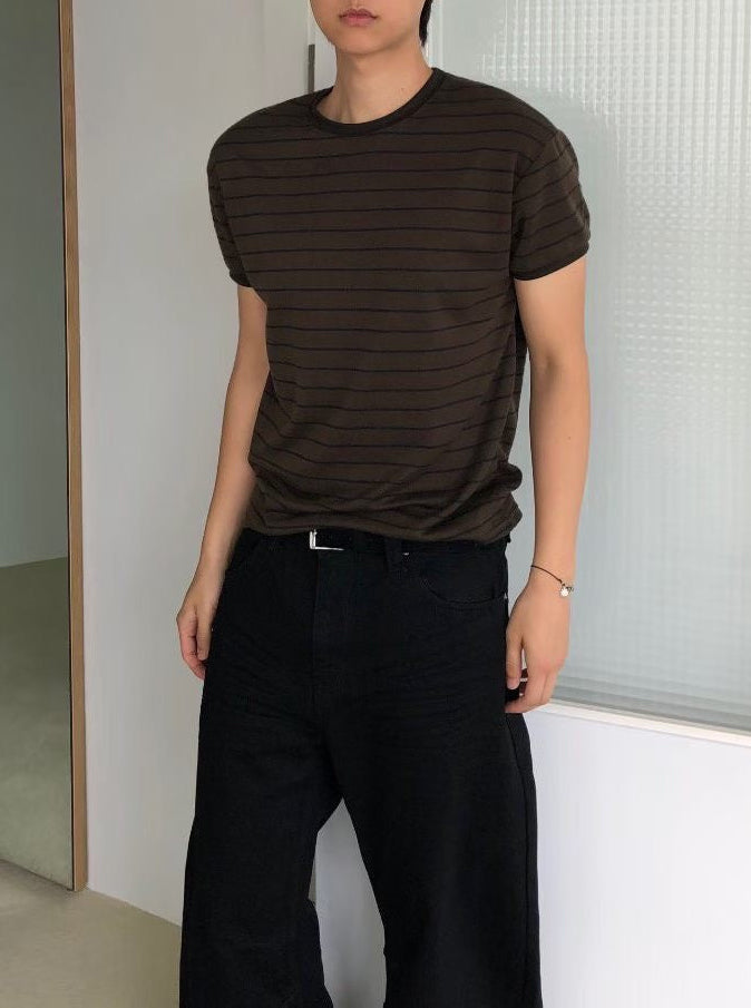間條短袖上衣 香港男裝 newbeige