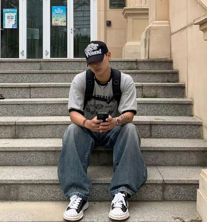 復古黑邊短袖上衣 男裝衫