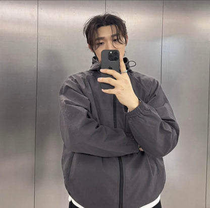 碳灰風褸 韓國男裝