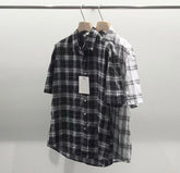 黑白格仔短袖襯衫