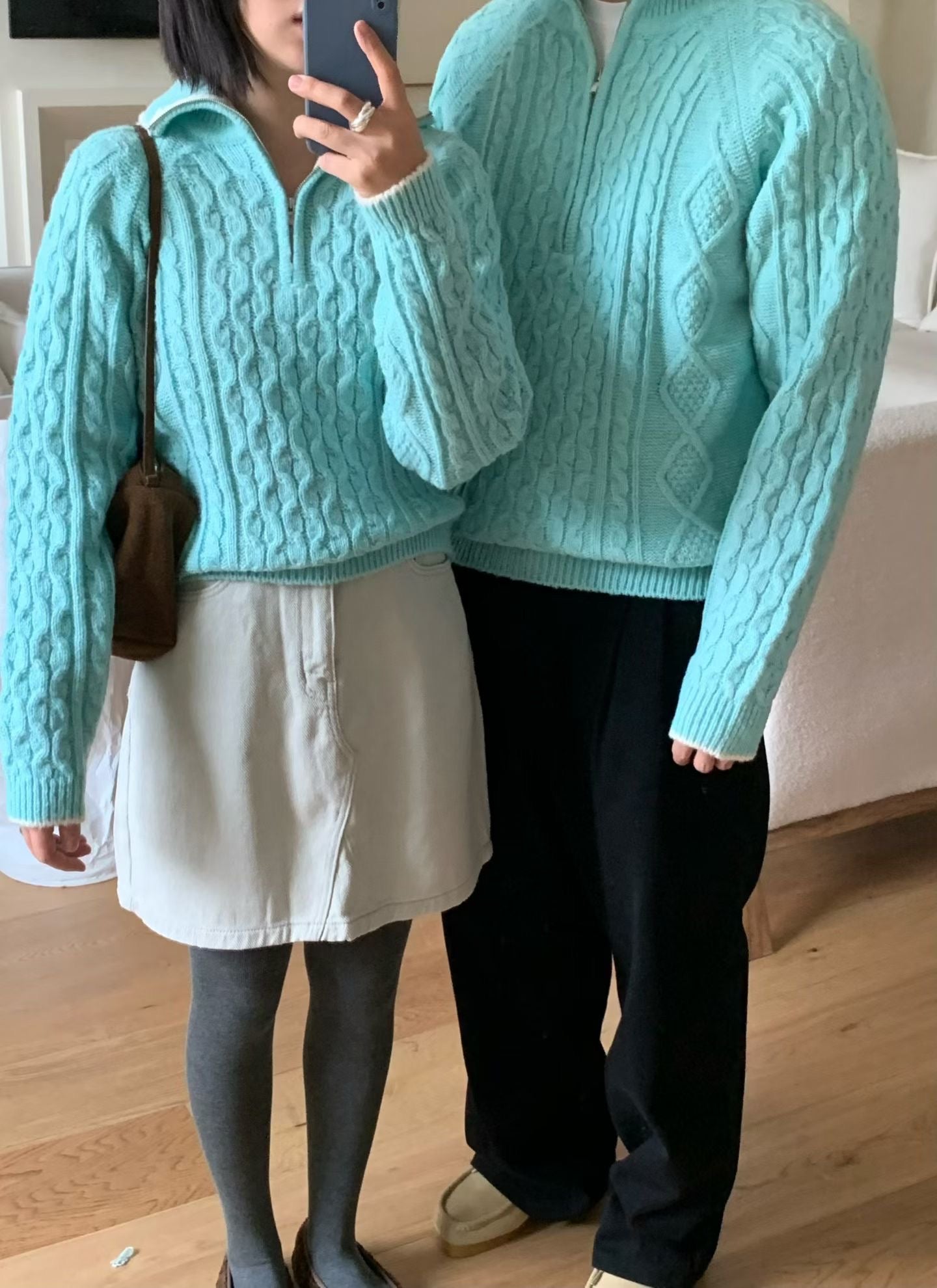 &lt;情侶裝系列&gt;麻花針織長袖上衣