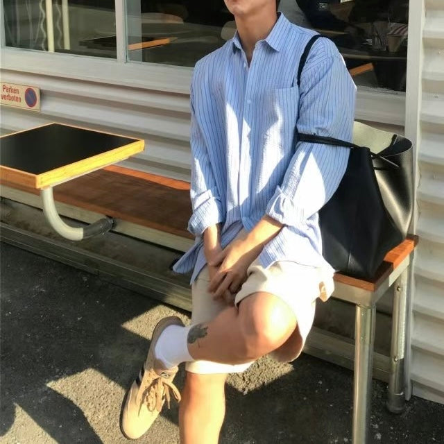 男女裝系列 間條長袖襯衫