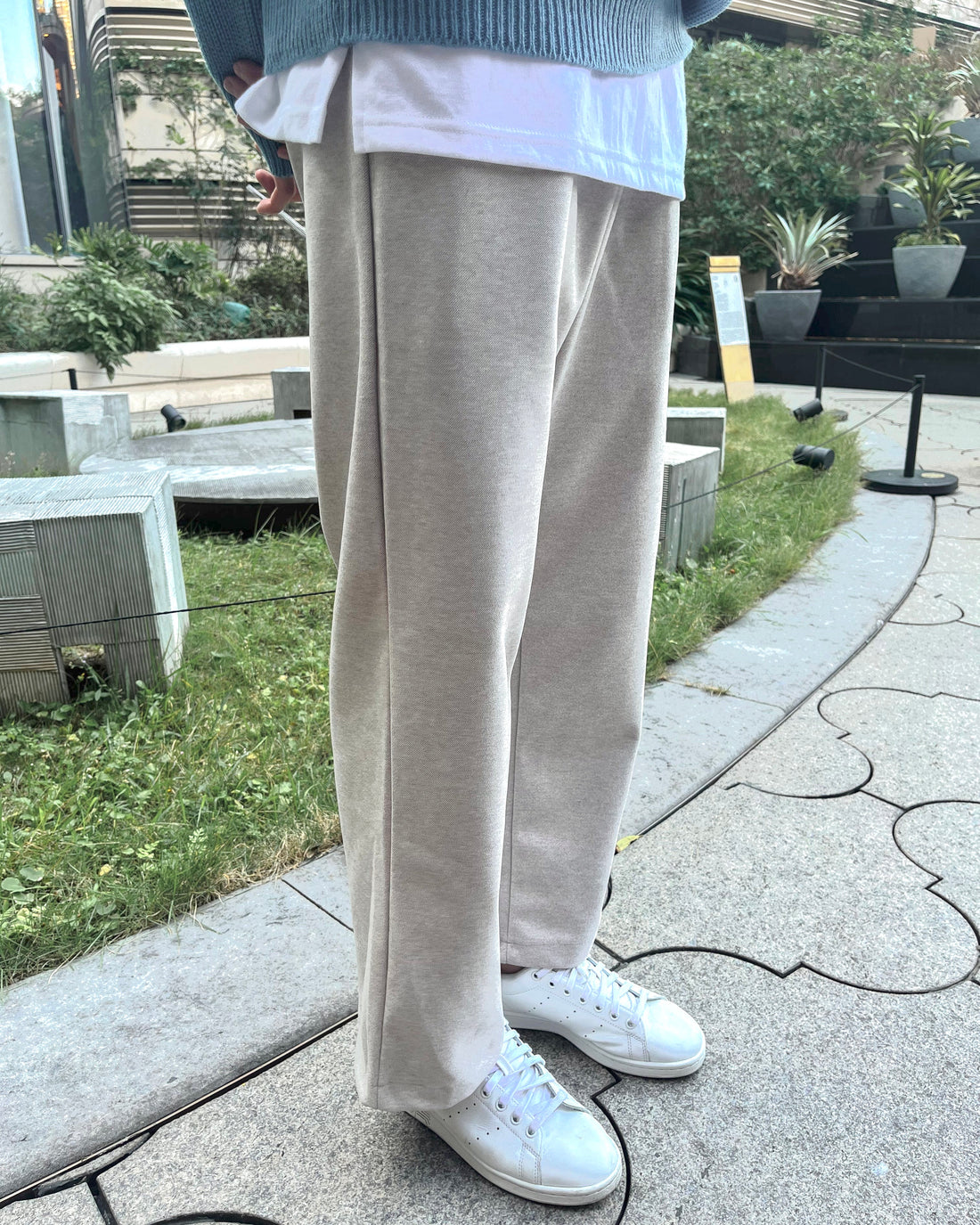 挺身超舒適長褲 - 淺米