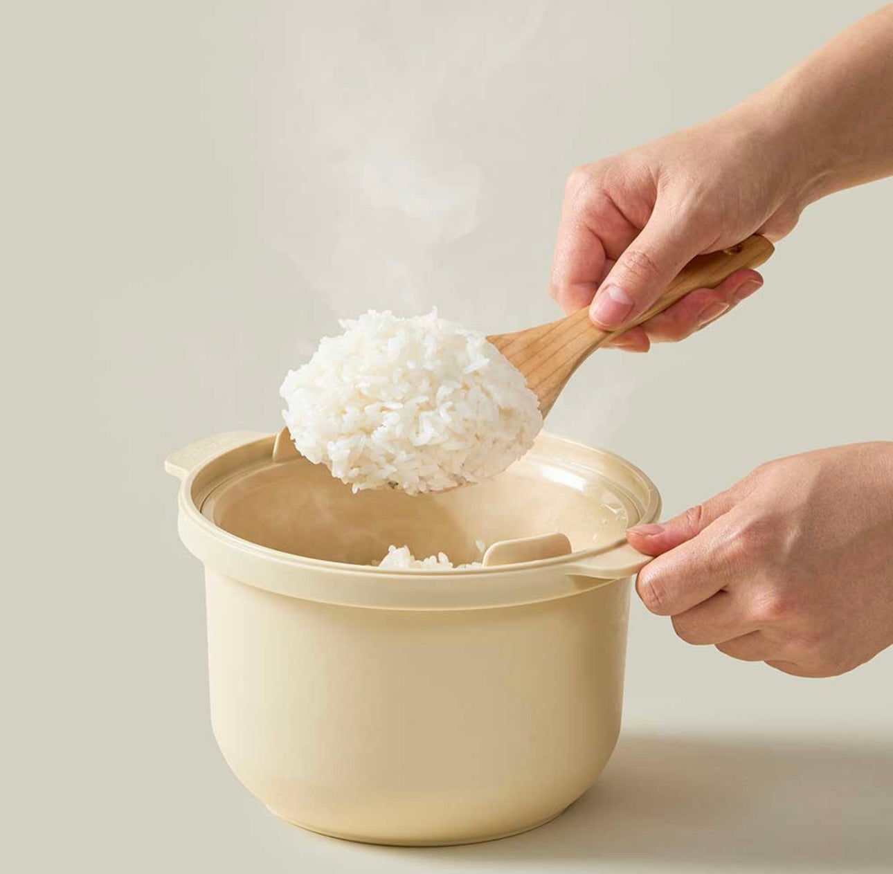 Calobowl 微波爐減醣煮飯盒 Newbeige
