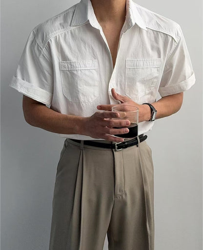 挺身短袖襯衫 男裝衫