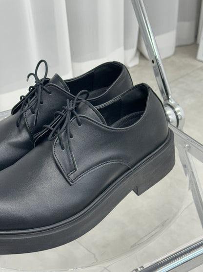 [韓國製增高4cm]加厚尖圓頭德比鞋Derby Shoes
