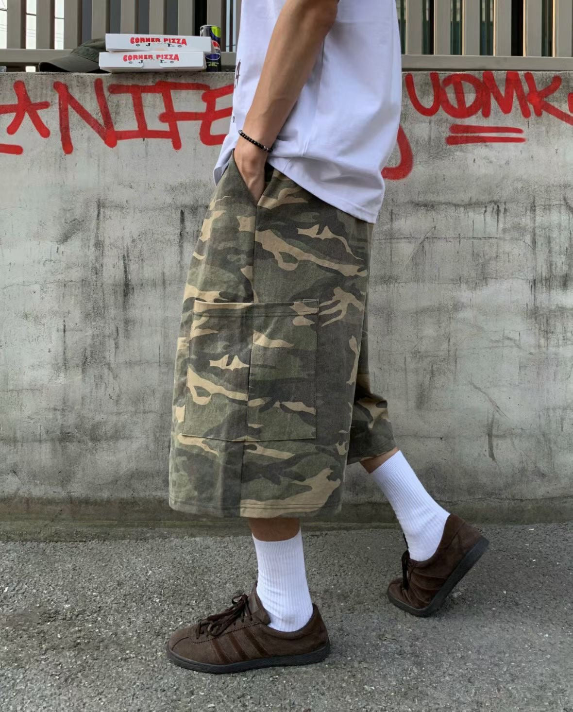 迷彩中長短褲 newbeige 韓國男裝