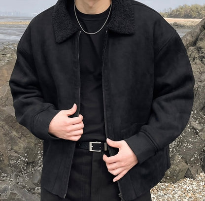 毛領挺身線條外套 韓國男裝