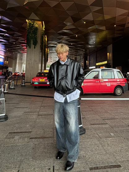 深藍落地牛仔褲 韓國男裝