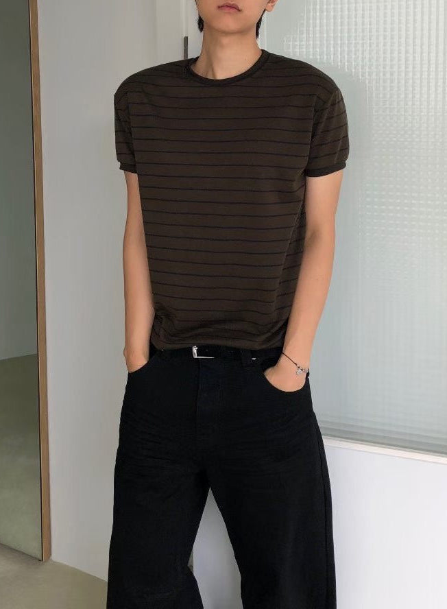 間條短袖上衣 香港男裝 newbeige