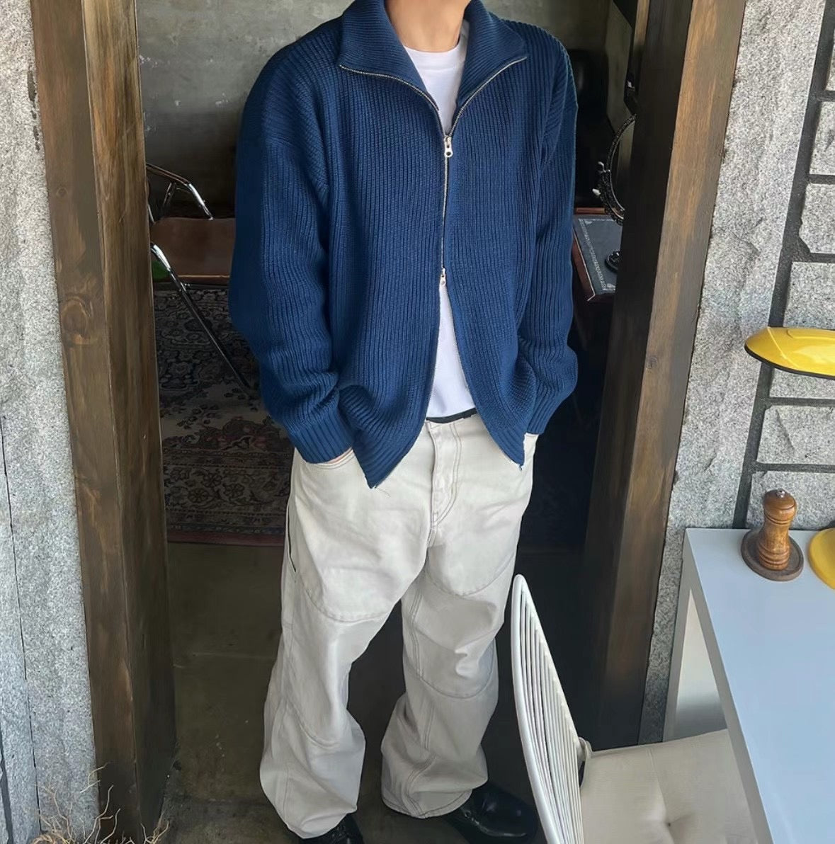 拉鍊翻領上衣