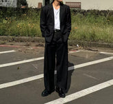 韓系西裝套裝(全套)-黑色