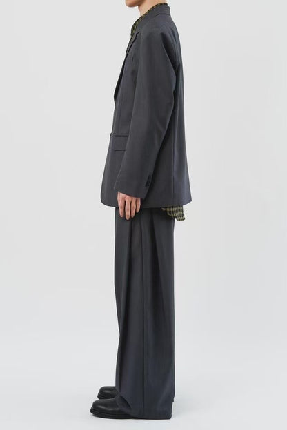 韓系西裝套裝(全套)-灰色