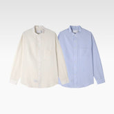 暗紋間條長袖襯衫