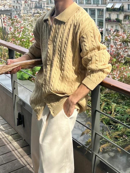 麻花針織外套