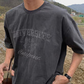 暗紋街頭風Tee - 韓國男裝