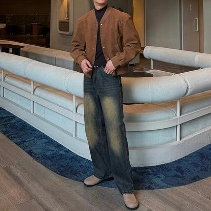 深藍色牛仔褲 韓國男裝褲