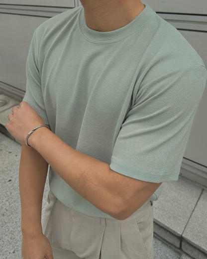 輕透短袖上衣 - 薄荷綠