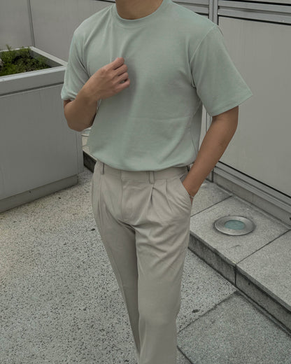 輕透短袖上衣 - 薄荷綠