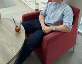 暗紋間條長袖襯衫