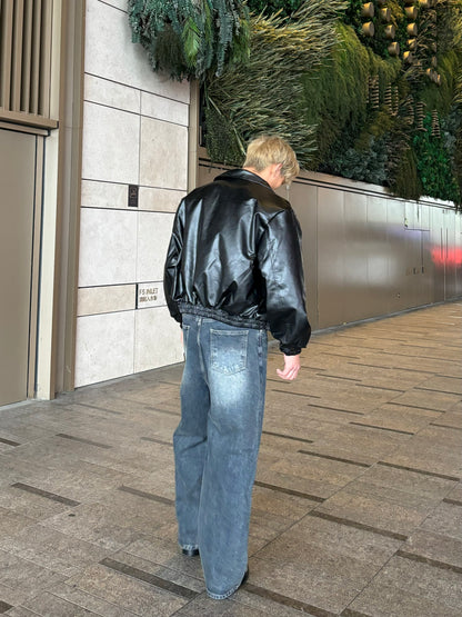 深藍落地牛仔褲 韓國男裝