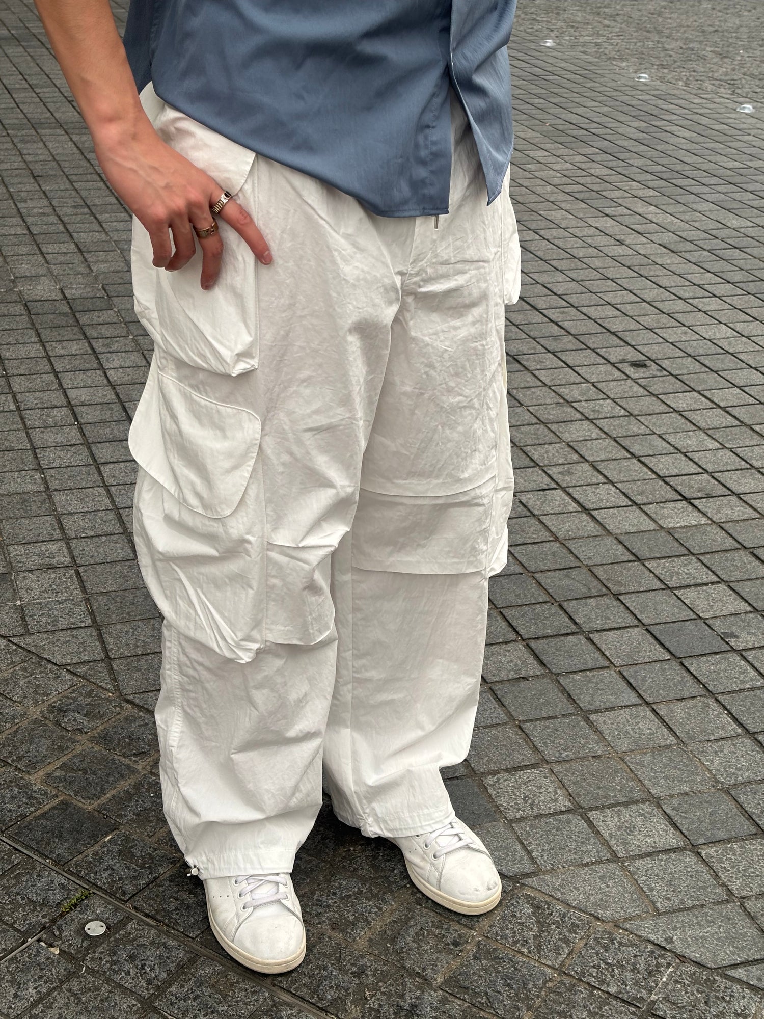 闊腳口袋落地褲
