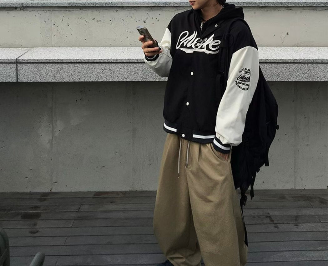 拼色棒球外套
