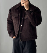 韓系燈芯絨口袋褸