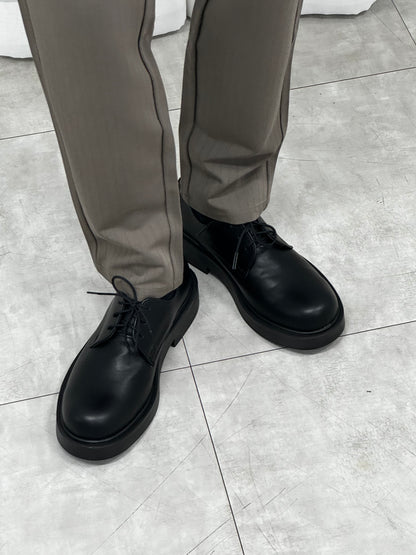 [韓國製增高4cm]加厚尖圓頭德比鞋Derby Shoes